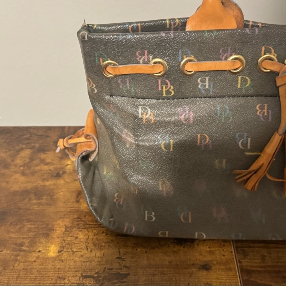 Dooney & Bourke Gray and Tan Satchel - Picture 4 of 7